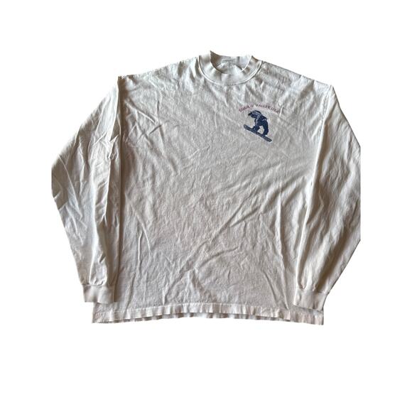 VTG 90’s SDI Snowboard Squaw Valley USA Made Single Stitch XL White Long-Sleeve - Picture 2 of 10